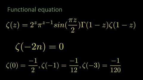 zeta function at zero, at 1, at 3, particular values