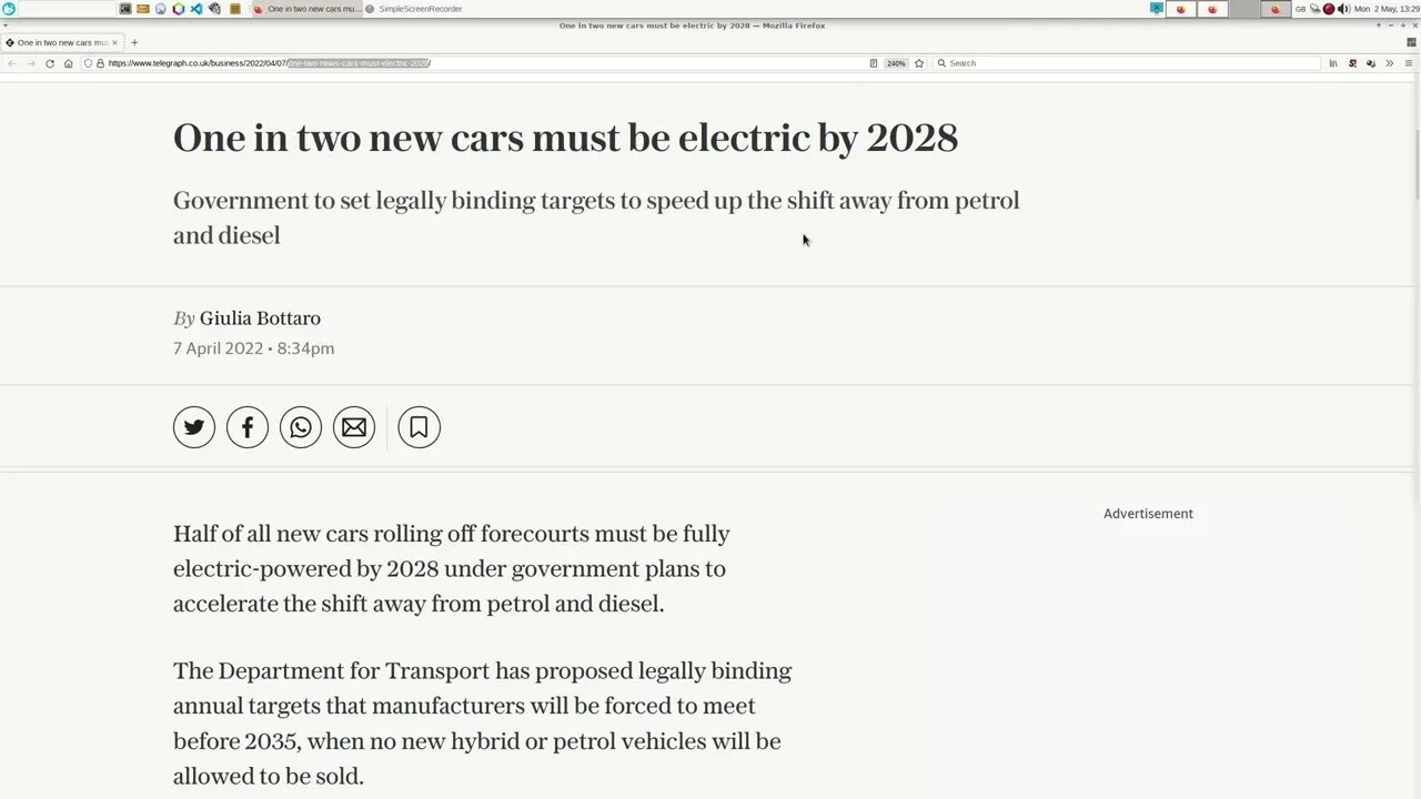 One in two news cars must be electric by 2028