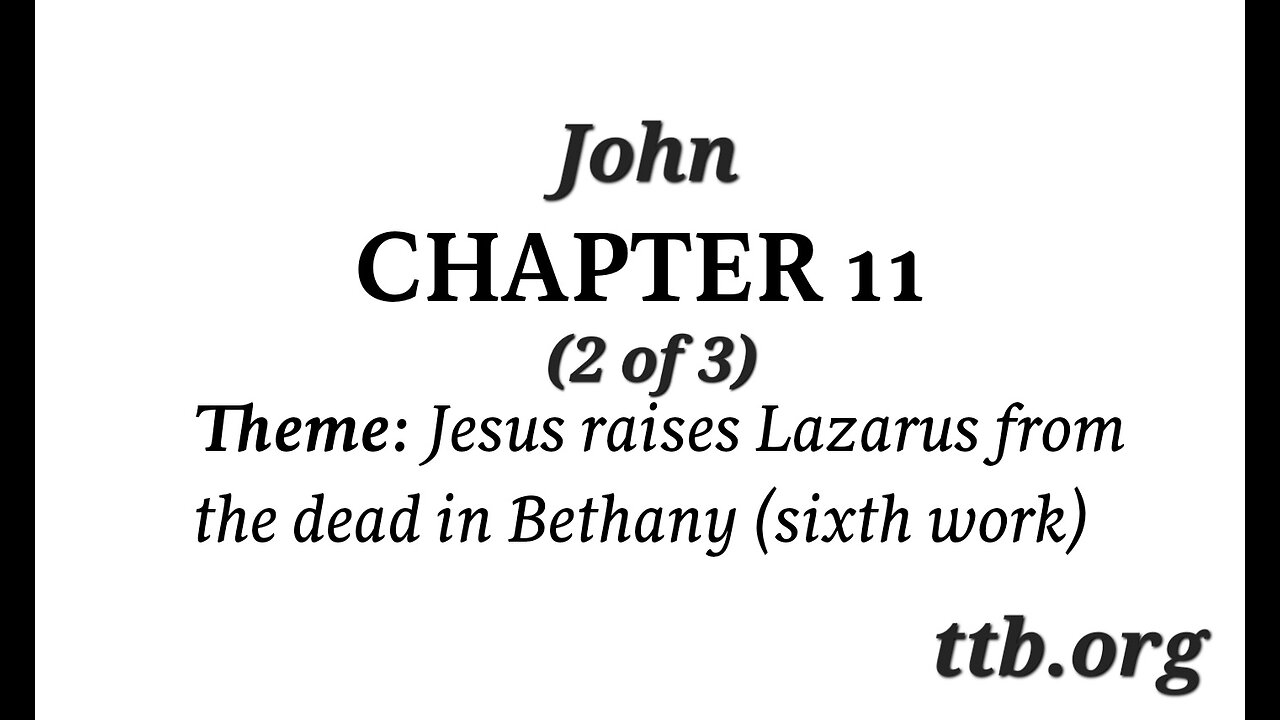 John Chapter 11 (Bible Study) (2 of 3)