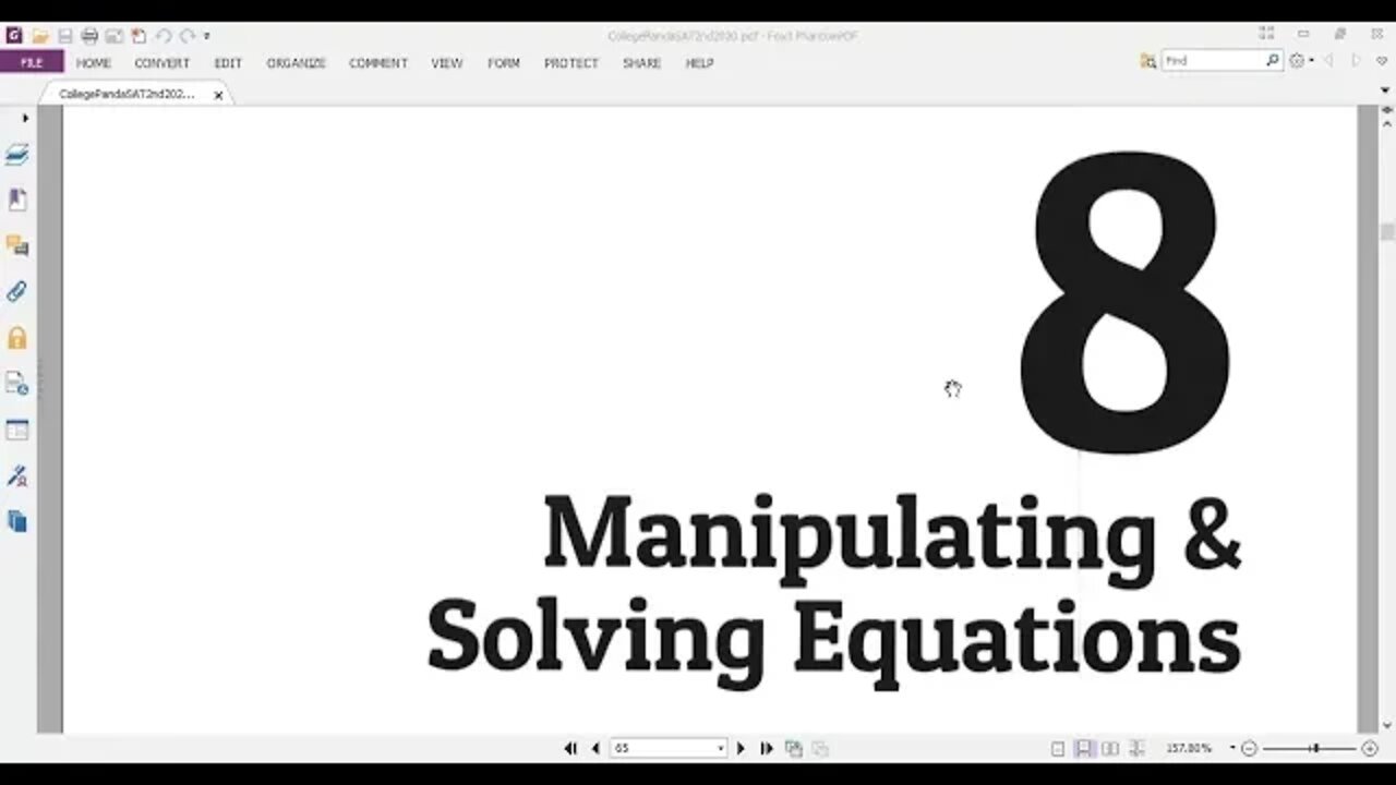 Chapter 8 (MANIPULATING & SOLVING EQUATIONS: Part 1, Q1 up to Q19) #Panda #SAT Exercise 2nd Edition