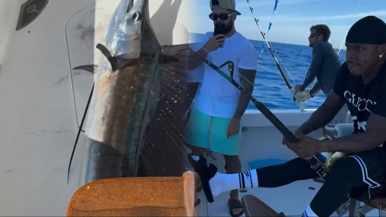 DaBaby goes fishing & catches a swordfish on his first try