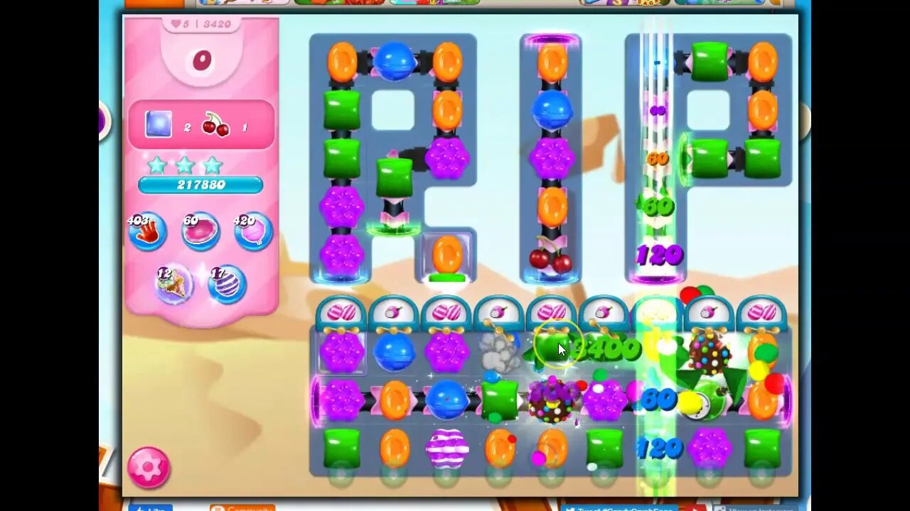 Candy Crush Level 3420 Talkthrough, 30 Moves 0 Boosters
