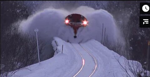 Awesome powerful snow plow train removal