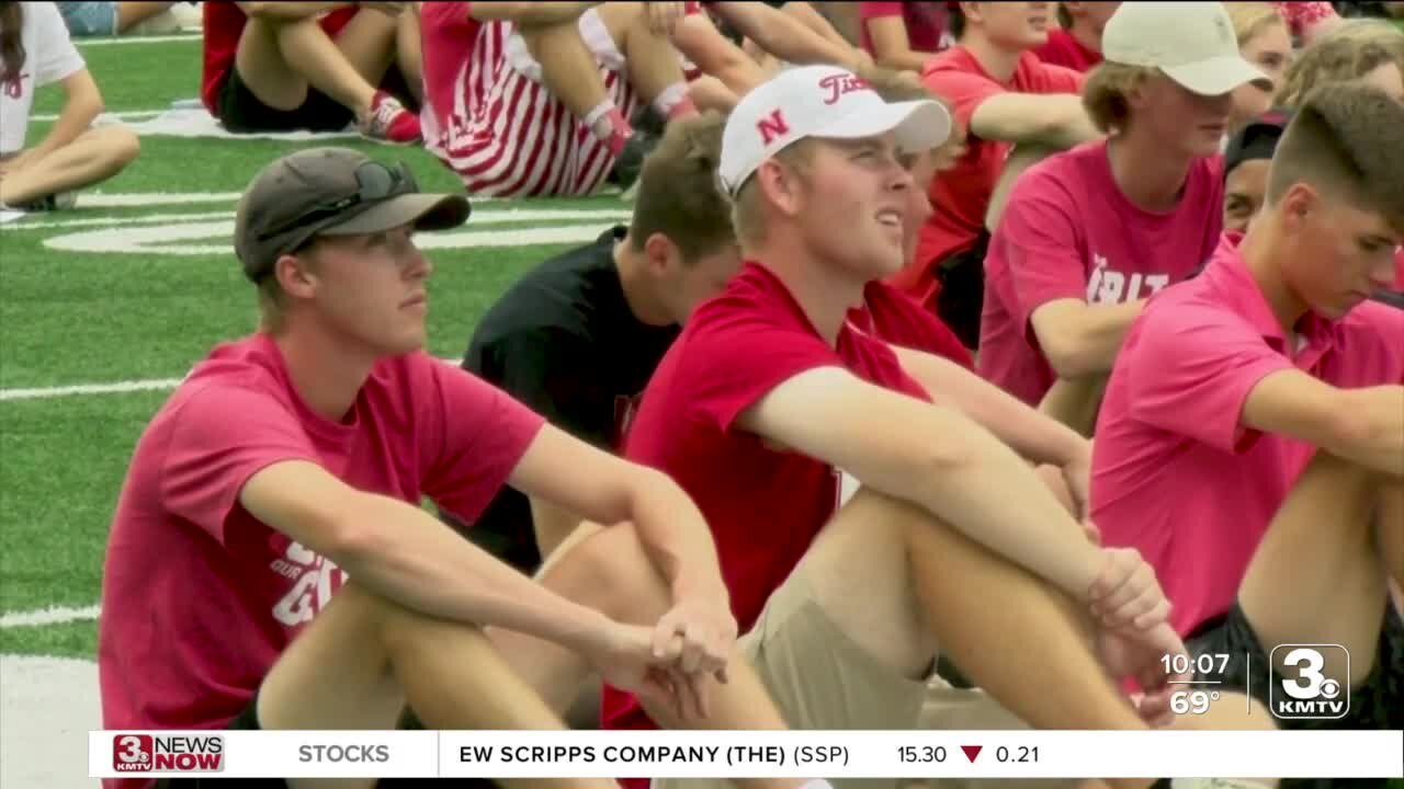 Husker fans in Lincoln gather at Memorial Stadium for season opener