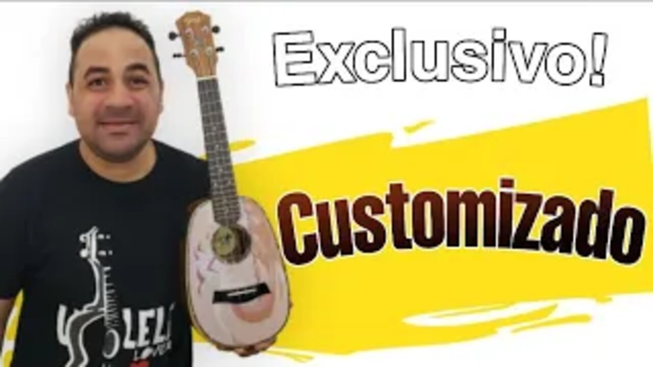 Ukulele Customizado Seizi Pineapple concert elétrico