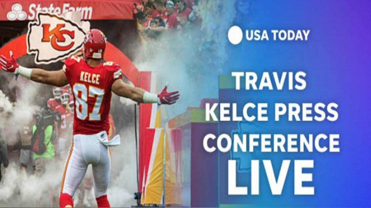 Travis Kelce of the Kansas City Chiefs addresses media