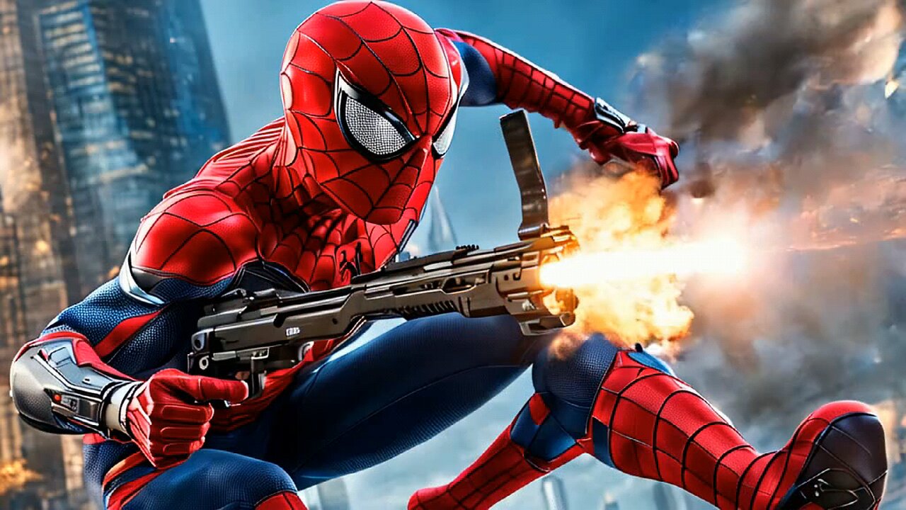 Spiderman With Machine Gun😱😱