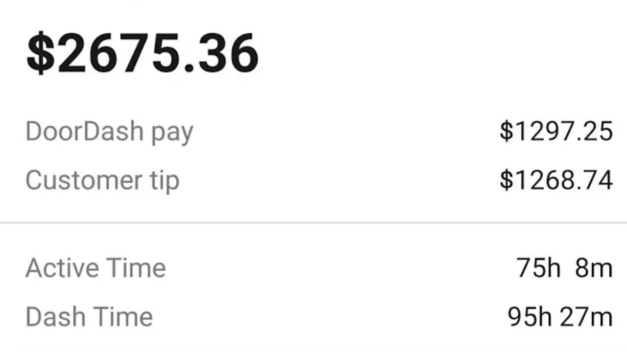 DoorDash Best Week $2,675