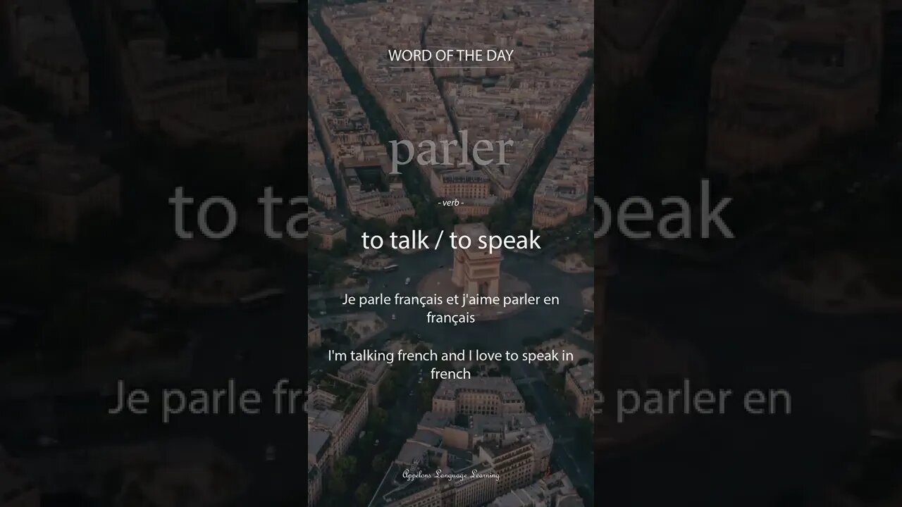 French - Word of the Day - Parler #SHORTS