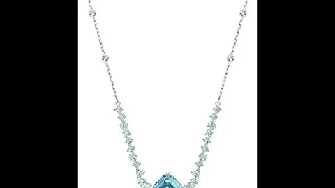 Swarovski Collier Sparkling, Aiguemarine Turquoise, Métal Rhodié