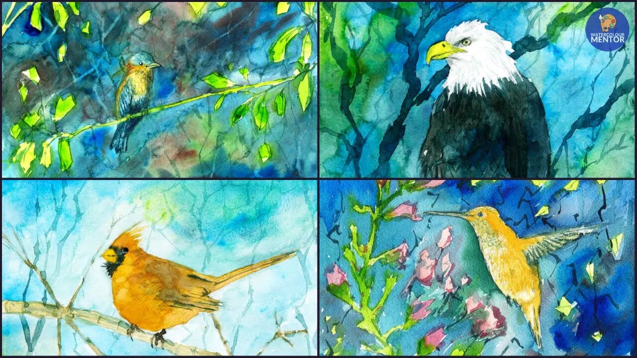 Learn Loose Watercolors - Painting Birds! Free for first 100 students (link in description)