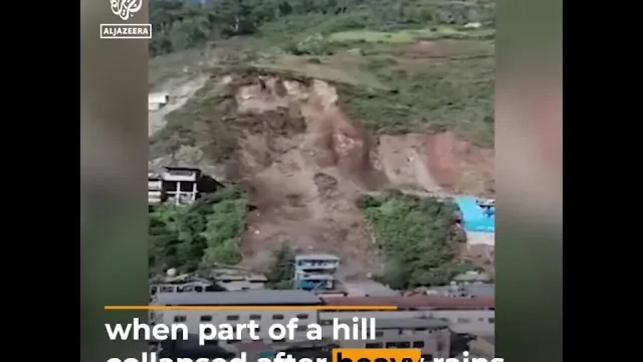 Huge landslide in Peru I AJ #shorts