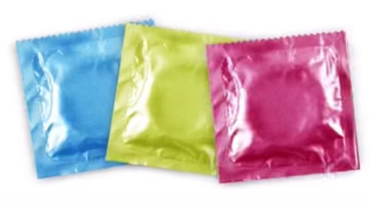 A condom that will turn a different color if bacteria from a disease or infection is detected