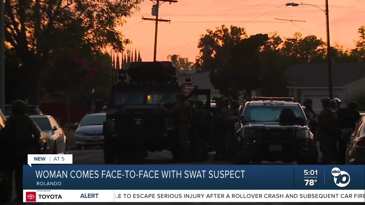 Woman recounts moment armed suspect entered her home before SWAT standoff