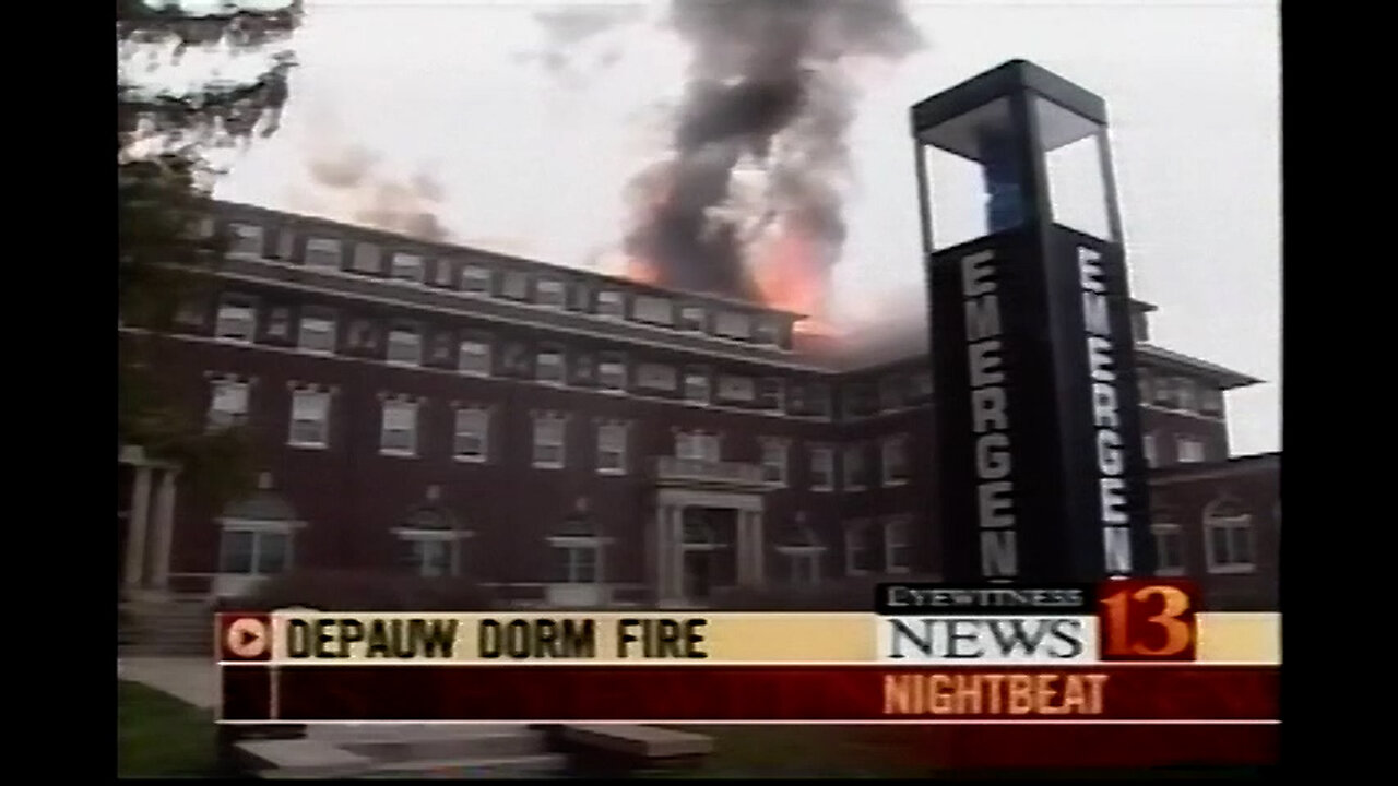 April 7-14, 2002 - TV Coverage of Fire at DePauw University Dormitory, Rector Hall