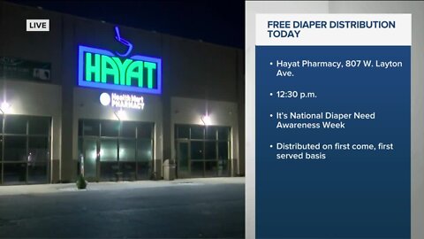 Mayor Cavalier Johnson handing out free diapers Tuesday to Milwaukee families in need