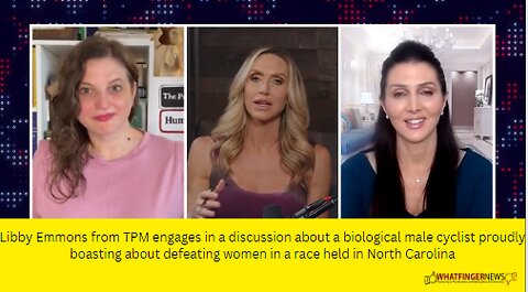 Libby Emmons from TPM engages in a discussion about a biological male cyclist proudly