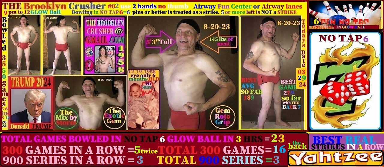 23 games bowled Glow ball two hand Hook ball bowler #05 #216 with the Brooklyn Crusher 03-29-24