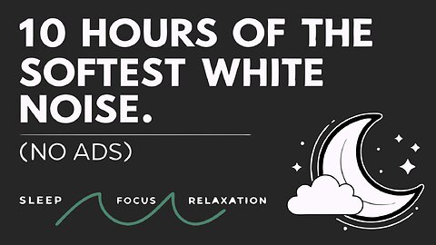 (No Ads) The Softest White Noise Ever | 10 Hrs, Black Screen, SLEEP, FOCUS, RELAXATION