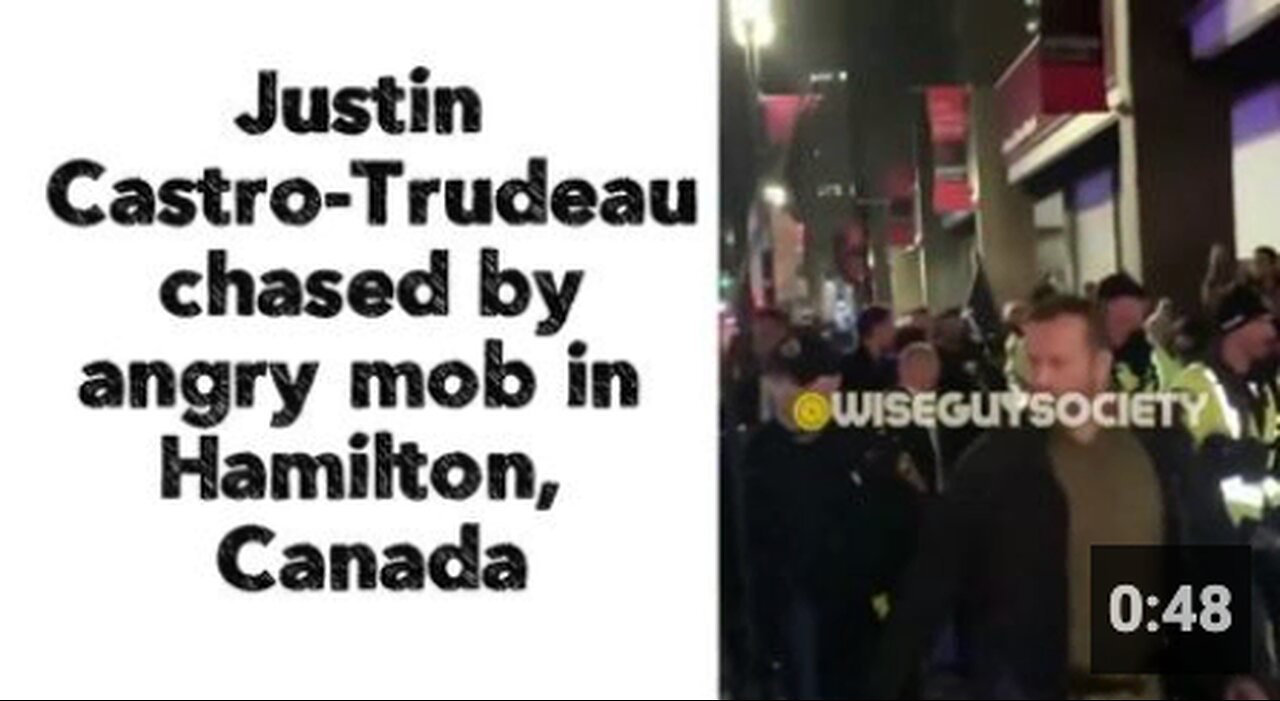 Justin Castro-Trudeau chased by angry mob in Hamilton, Canada.