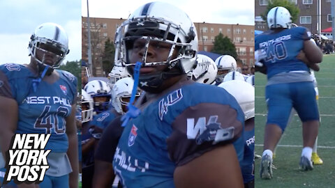 11-year-old West Philly Panthers football player is huge competition