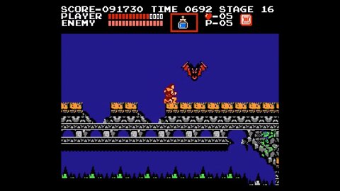 Castlevania NES: Stage 6 Phantom Bat HP Check!