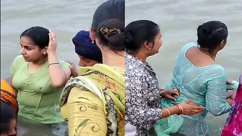 Girl enjoy in the river side, village life, vlog, girl life, village culture, rumble viral video