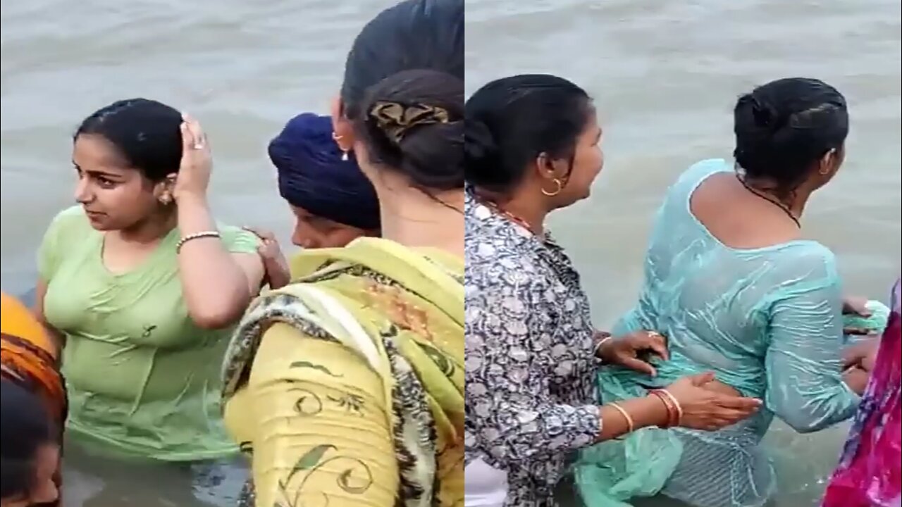 Girl enjoy in the river side, village life, vlog, girl life, village culture, rumble viral video