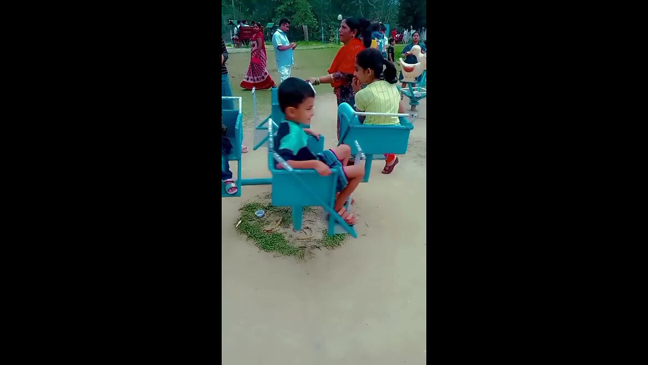 Indian children enjoy in park