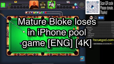 Mature Bloke loses in iPhone pool game [ENG] [4K] 🎱🎱🎱 8 Ball Pool 🎱🎱🎱[ReRun]