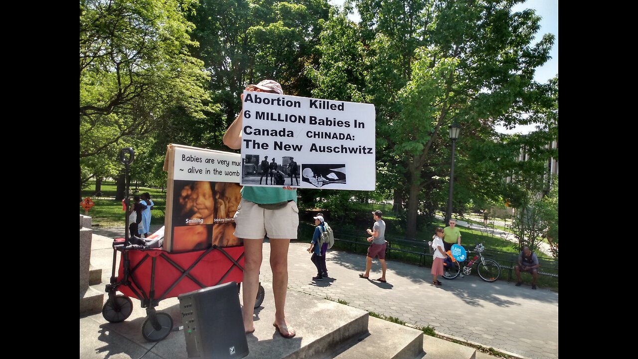 Abortion holocaust explained at Toronto Pro-Life rally, Queen's Park, May 28, 2023