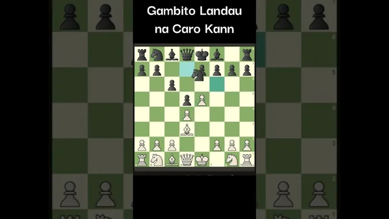 GAMBITO LANDAU NA CARO KANN CUIDADO #Shorts #Chess #Xadrez #Ajedrez #Echecs