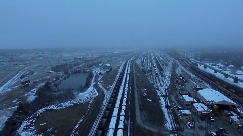 Flying over trains