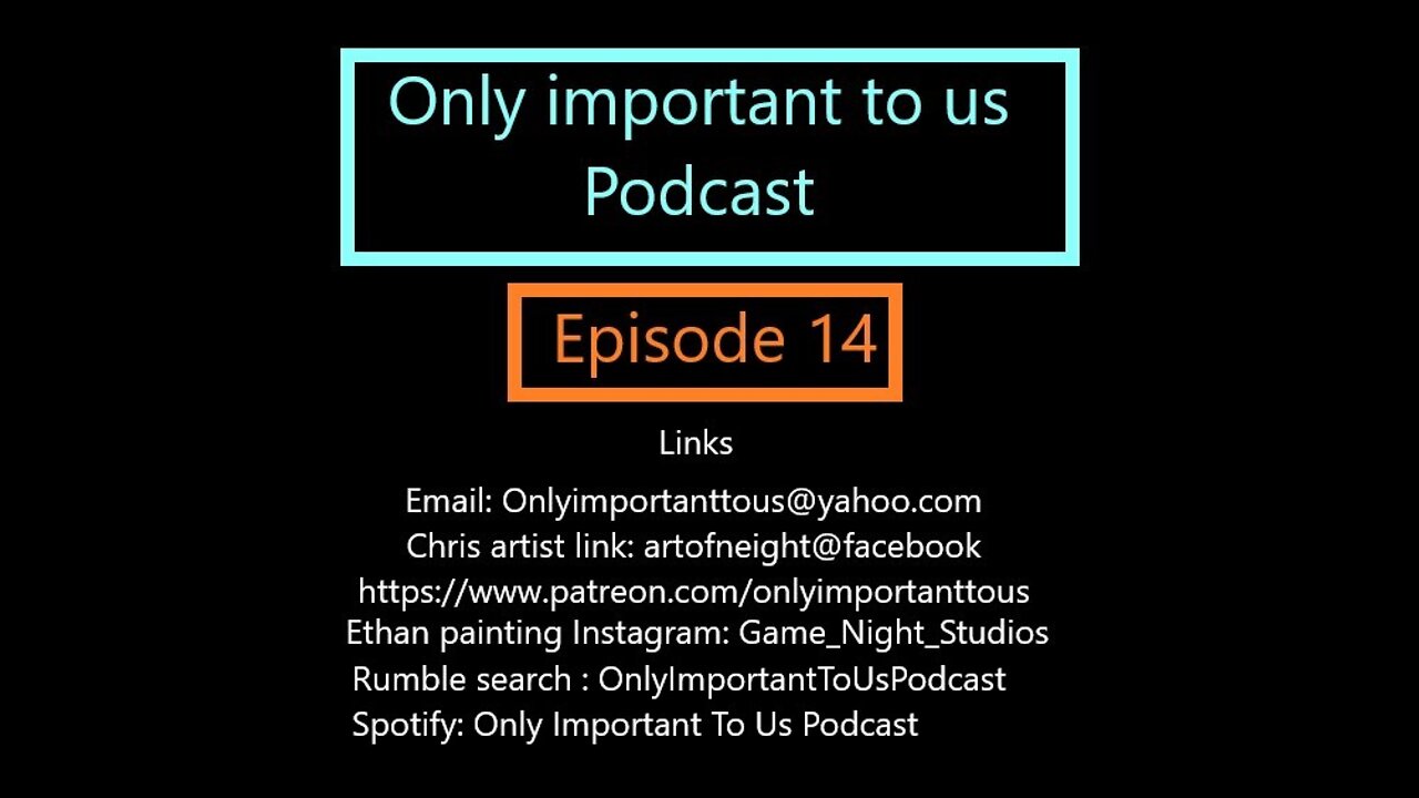 Only Important To Us Podcast, episode 14