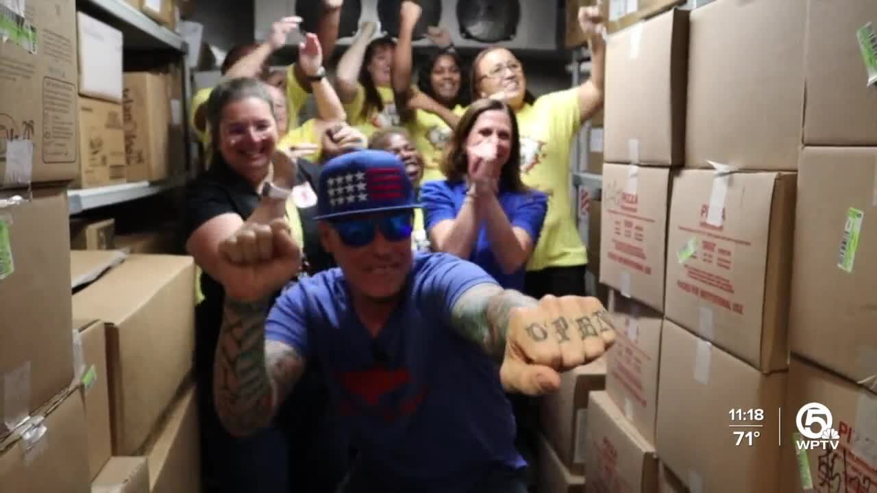 Vanilla Ice surprises 'Lunch Lady Squad' at Wellington Landings Middle School