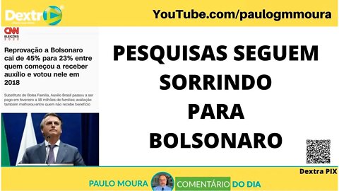 PESQUISAS SEGUEM SORRINDO PARA BOLSONARO