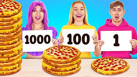 EXTREME 1000 LAYERS OF FOOD CHALLENGE || Big VS Medium VS Small Plate by 123GO! FOOD