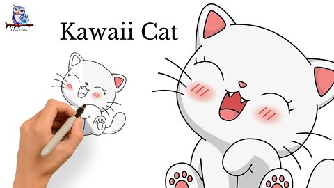 How To Draw Cute Kawaii Cat - DIY Easy Drawings