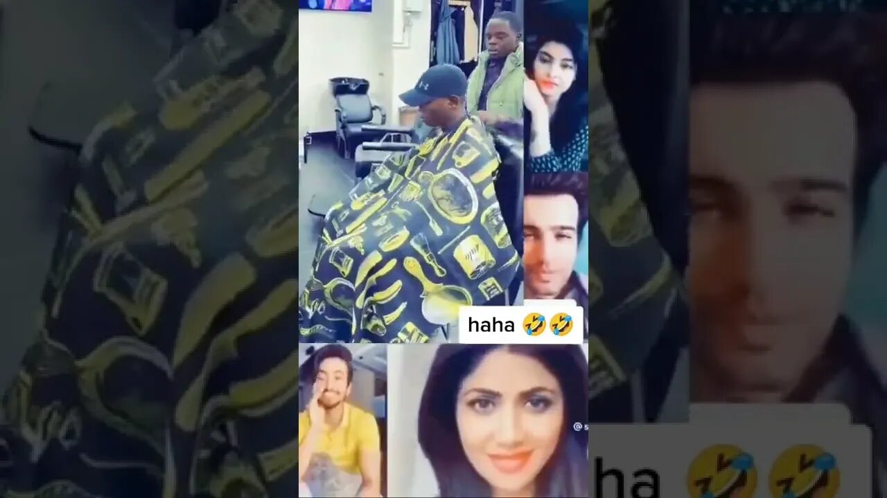 So funny hairstyle watching reaction😂✌️ watch #shorts