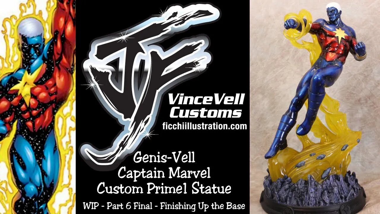 Genis Vell Captain Marvel Custom Prime1 Green Lantern Statue WIP Part 6 finishing up base