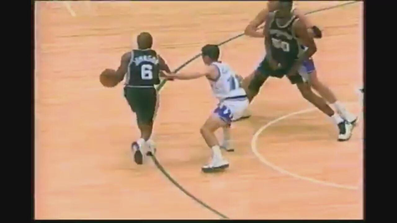 NBA Duels: John Stockton 15 Pts 8 Ast Vs. Avery Johnson 14 Pts 8 Ast, 1998 Playoffs Game 1.