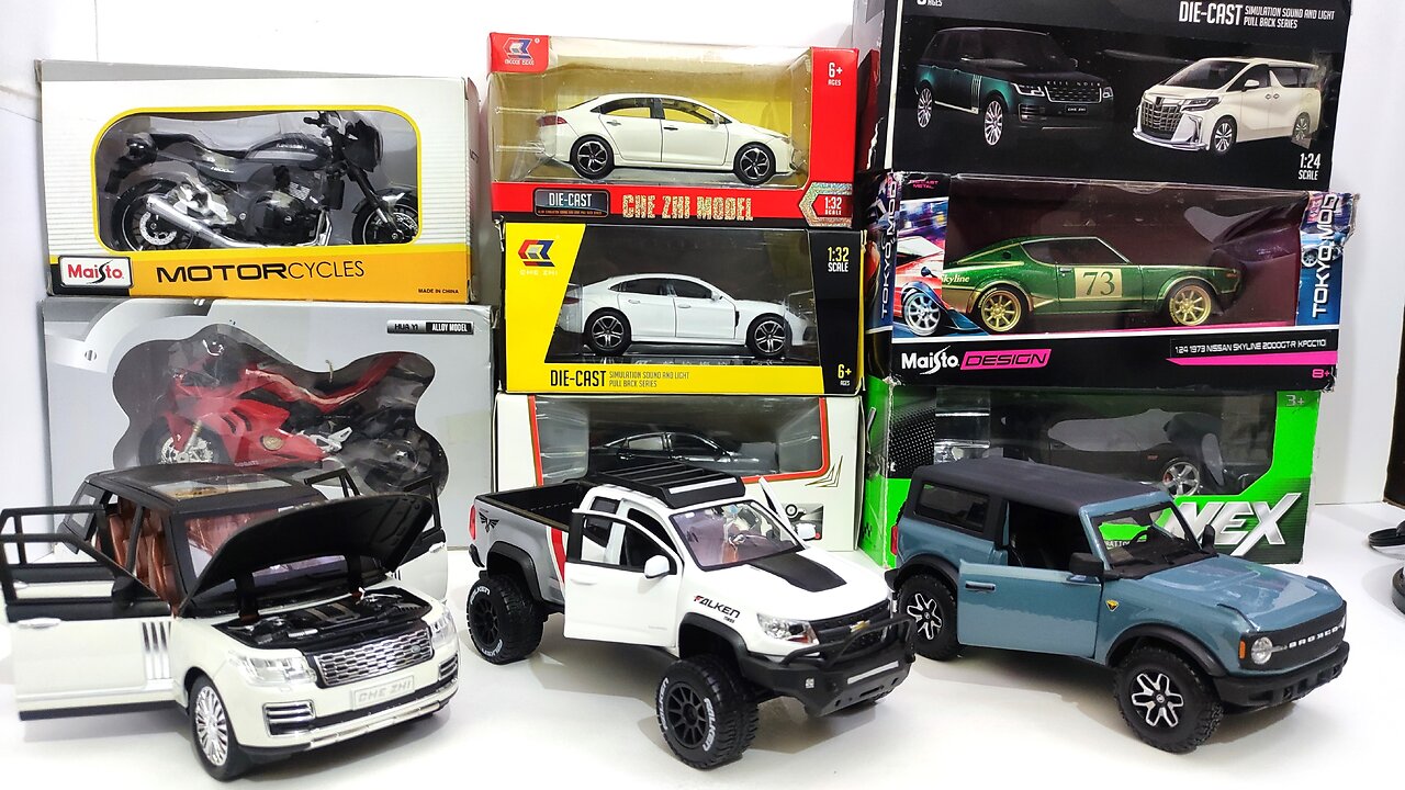 Unboxing Model car: Range Rover, Ford Bronco, Chevrolet Colorado