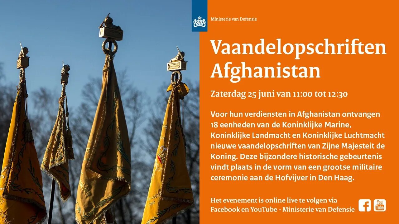 Vaandel Opschriften Ceremonie in Den Haag 25/06/2022