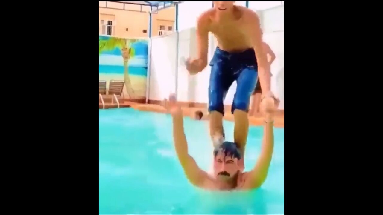 Guy Gets His Head Smashed When Attempting a Pool Stunt! Stupid Funny Comedy #Funny #StupidFunny