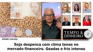 Soja despenca com clima tenso no mercado financeiro. Geadas e frio intenso