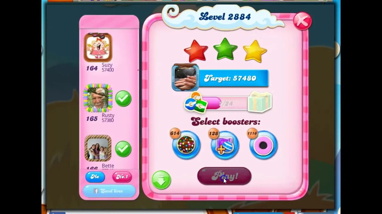 Candy Crush Level 2884 Talkthrough, 14 Moves 0 Boosters
