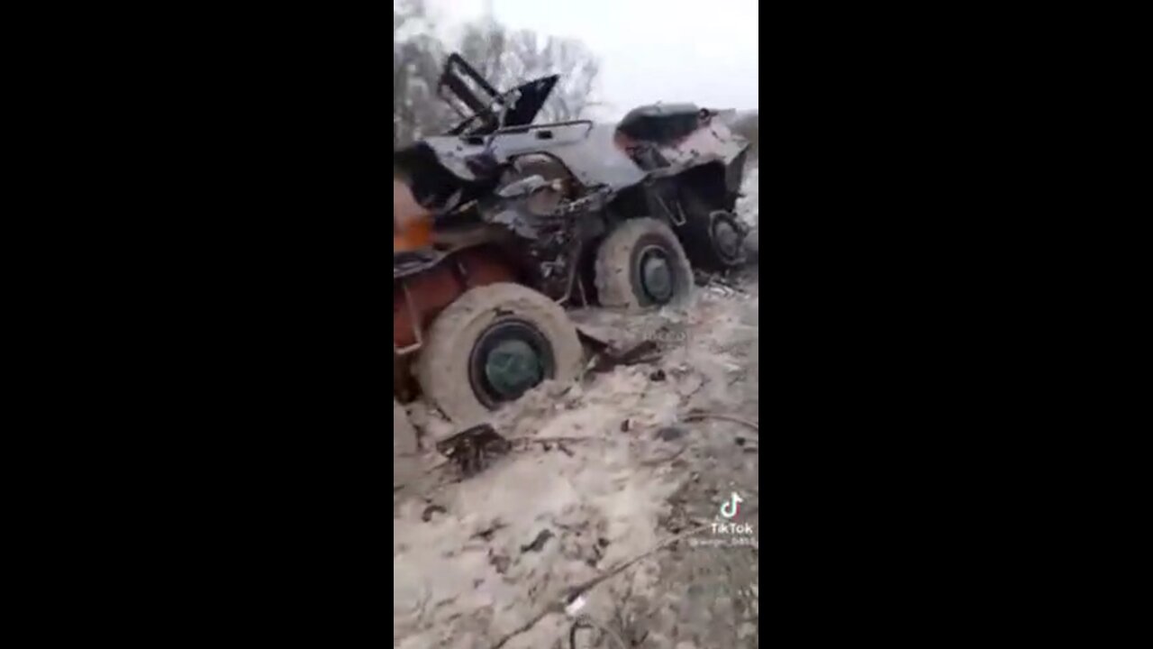 Destroyed armored personnel carrier BTR-3U of the Ukrainian army