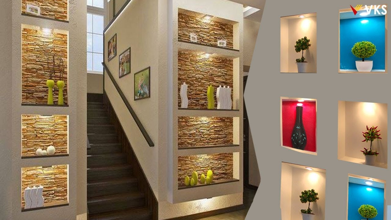 Modern Wall Niches Shelves Design Ideas | LED Lights Wall Cube Shelves | Wall Decor Recessed Light