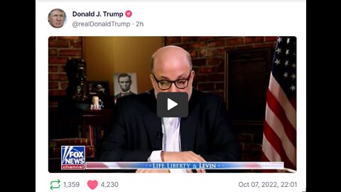 Donald J Trump post Oct 07, 2022, 22:01