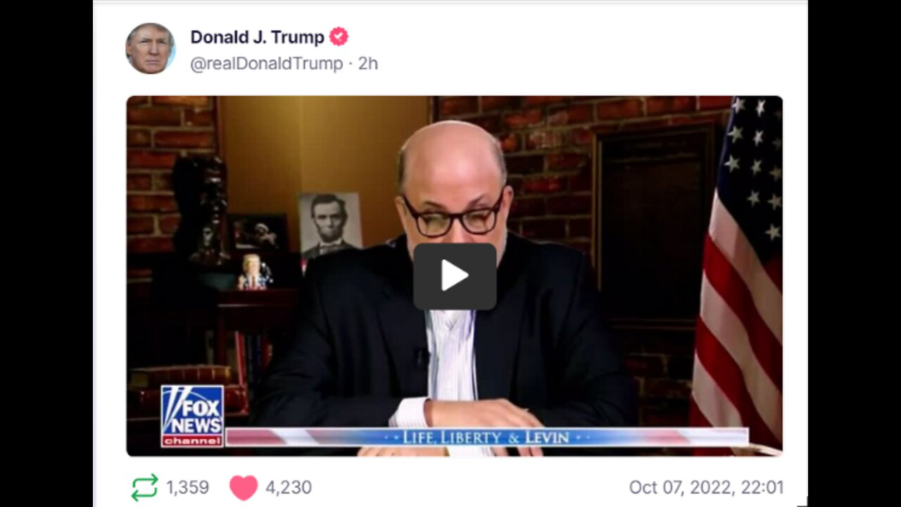 Donald J Trump post Oct 07, 2022, 22:01